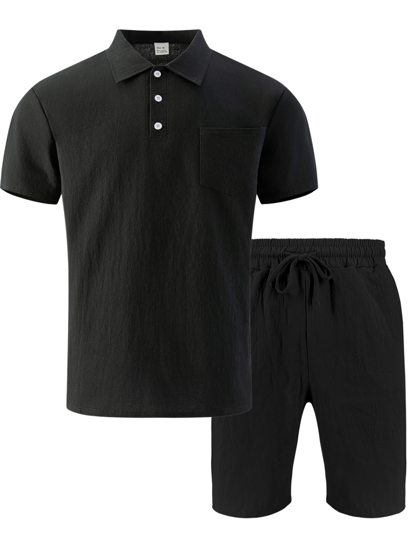 Short Linen Drawstring - Conjunto de 2 Peças Masculino: Polo