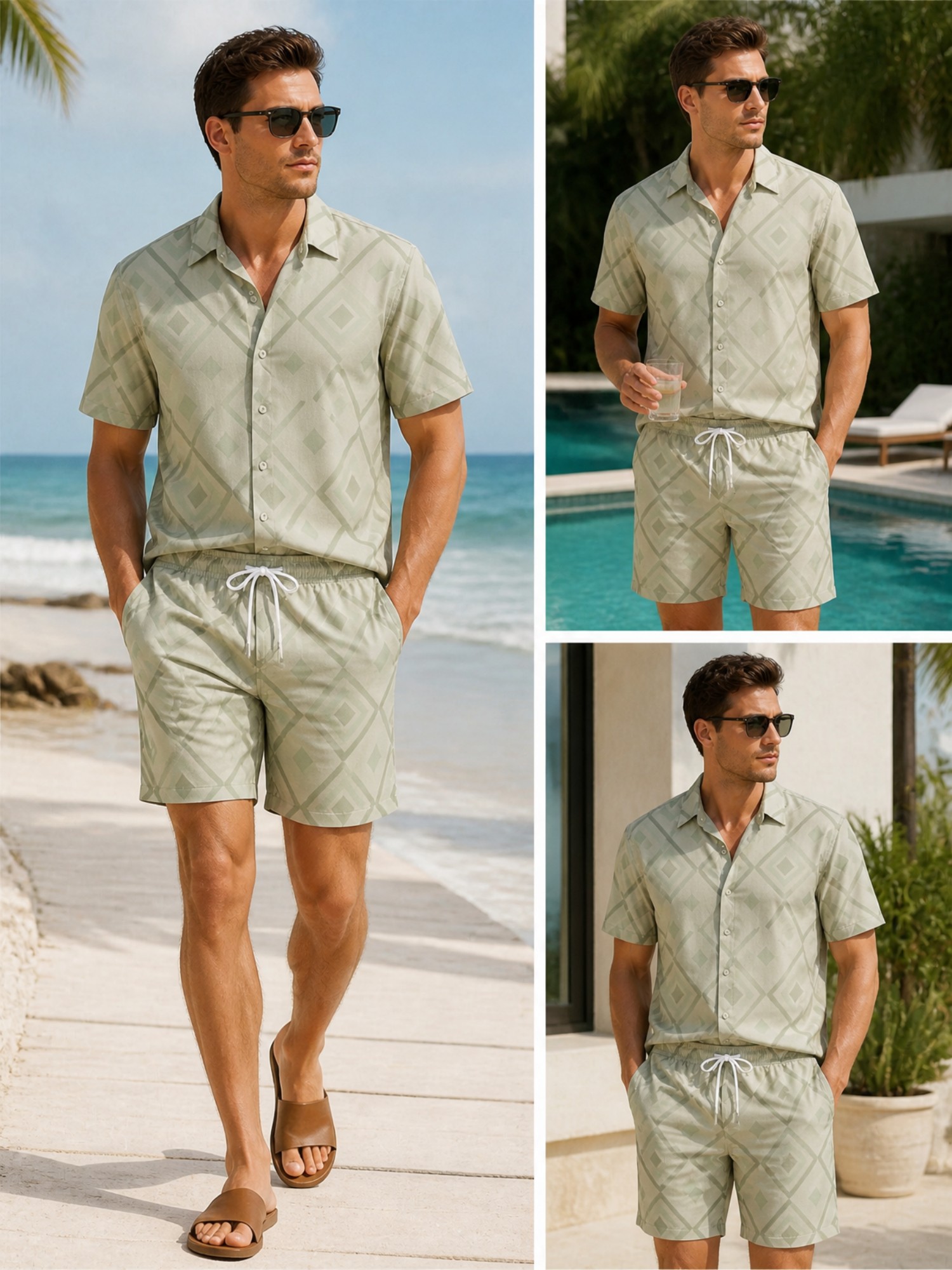 Resort Shirt Floral - Conjunto Masculino de Camisa Floral de