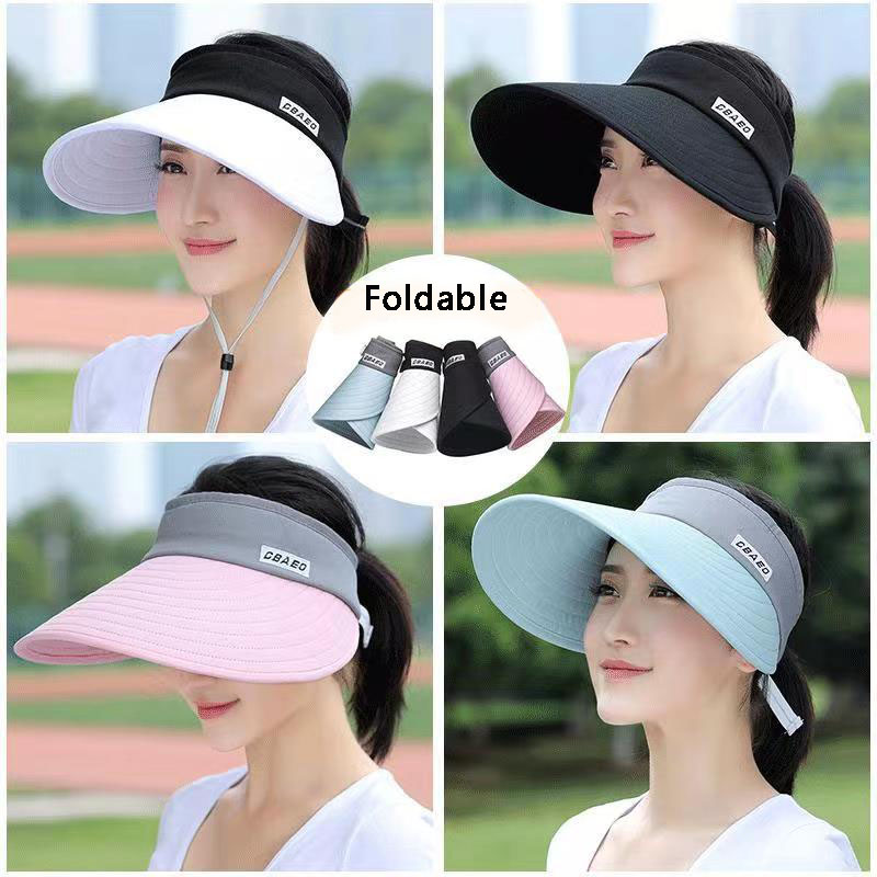 Packable Hat Nylon - Viseira solar feminina para verão, chapéu