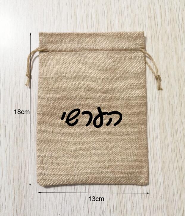 Short Linen Drawstring - 100 pçs 13x18cm sacos de linho