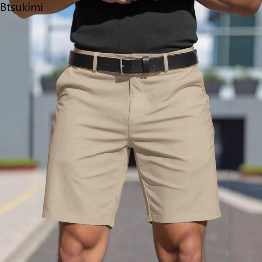 Shorts Chino Slim - Novos Shorts Masculinos Slim de Verão,