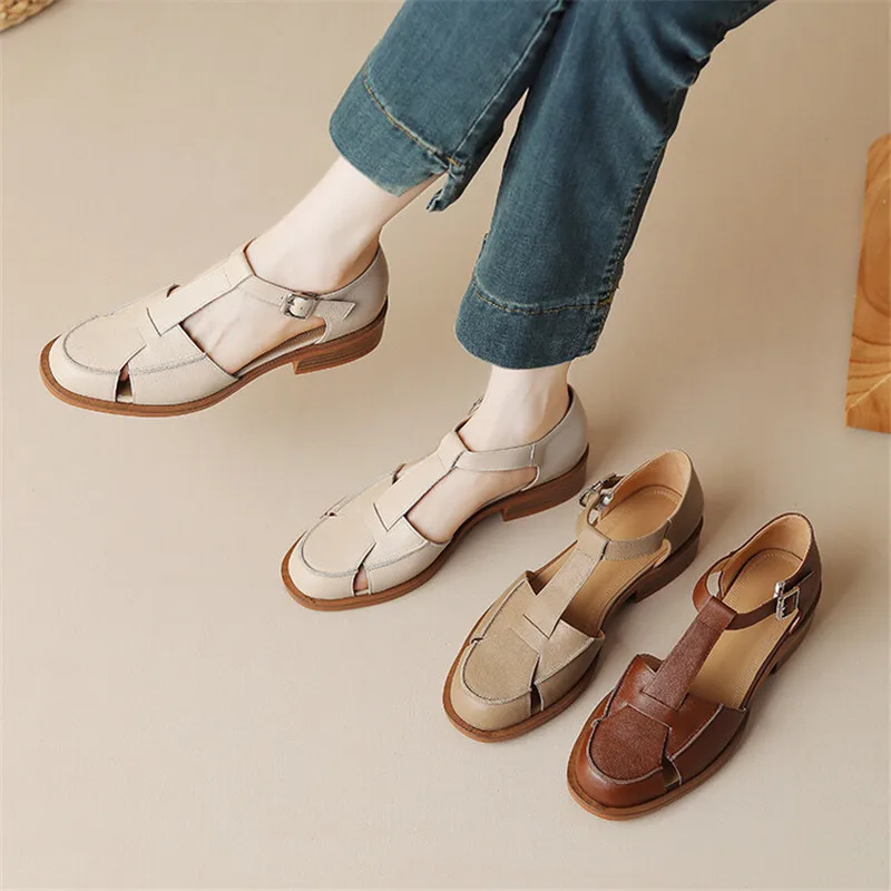 Casual Sandal Leather - 2023 Sandálias de Verão Couro Rodada
