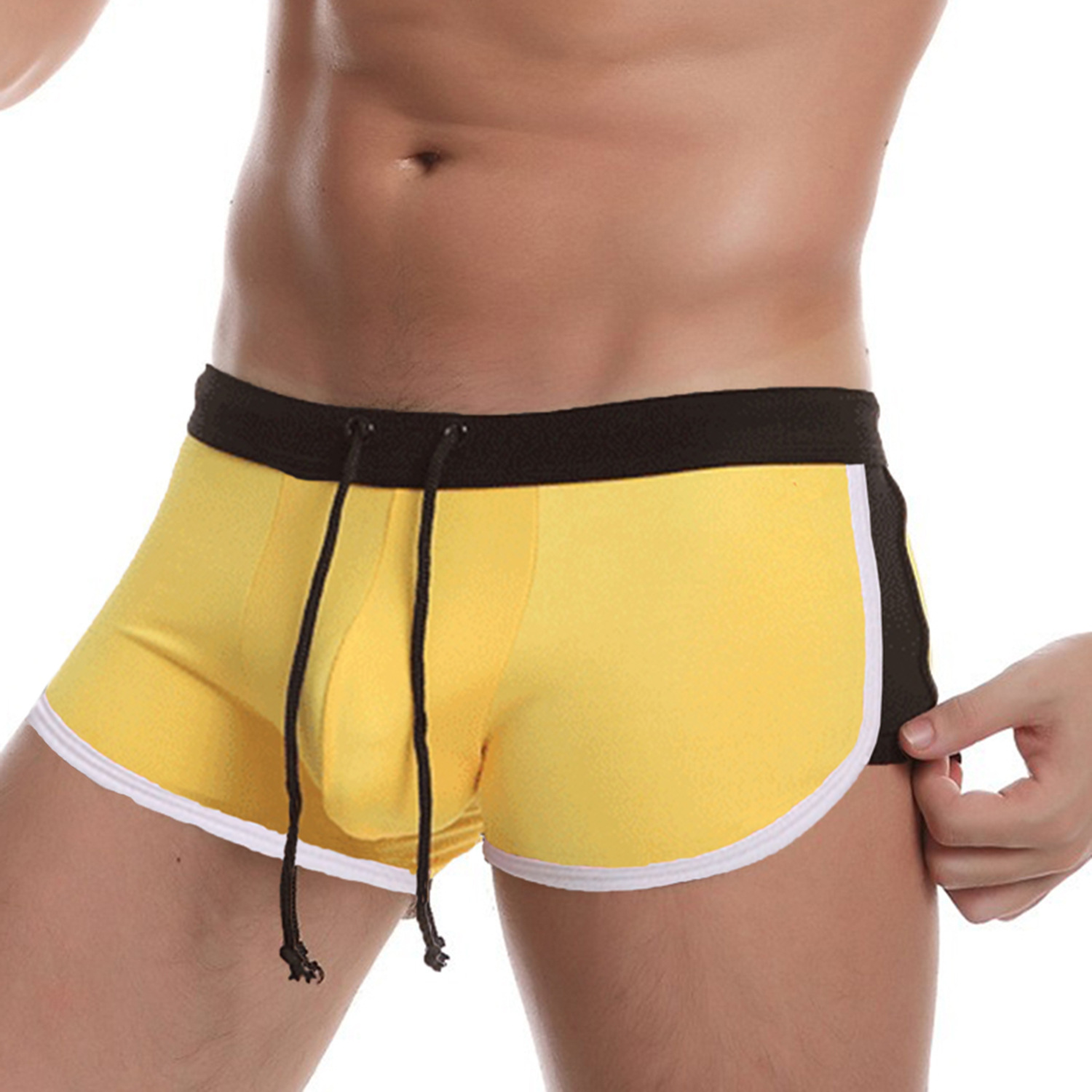 Swim Trunk Quick Dry - Calções de Natação Masculinos com Cordão,