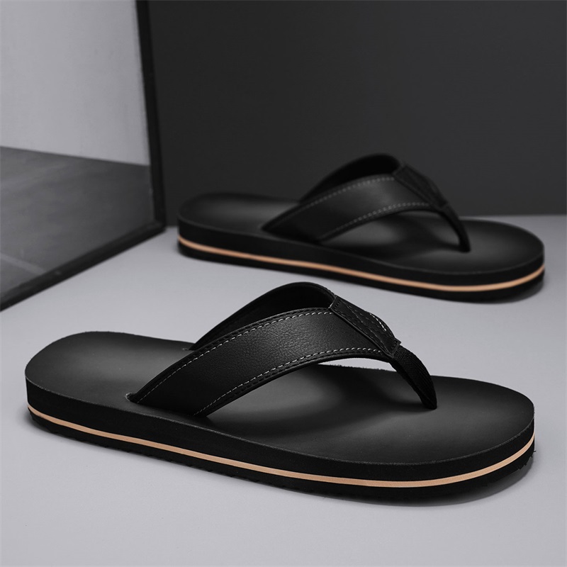 Flip Flop Leather Men - Chinelo Masculino Vintage de Couro Sintético
