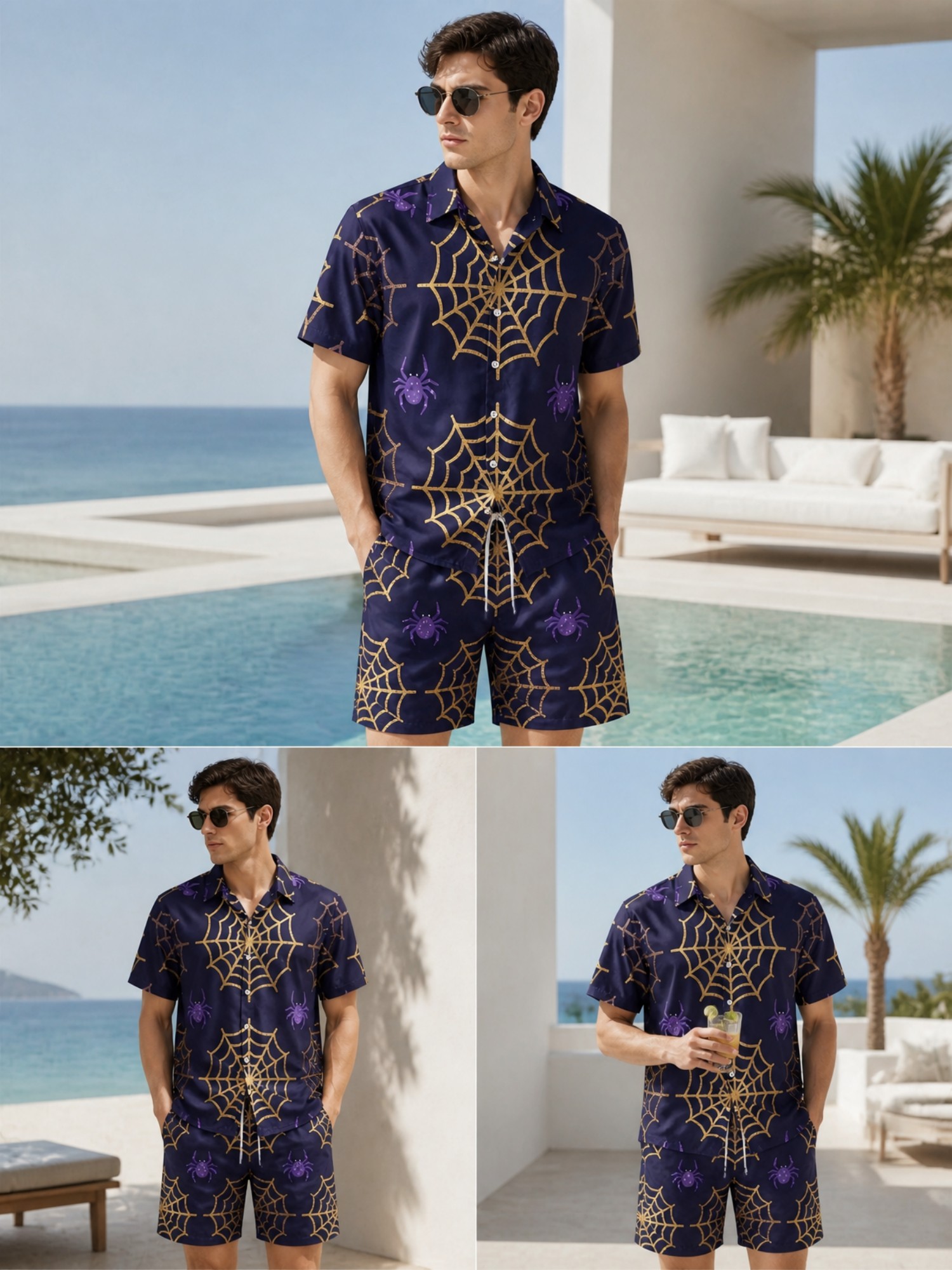 Resort Shirt Floral - Conjunto Masculino de Verão: Camisa Polo