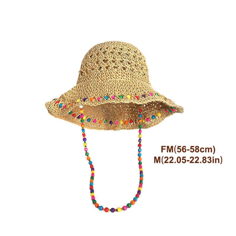 Bucket Hat Straw - Chapéu de Praia Retrô Versátil de