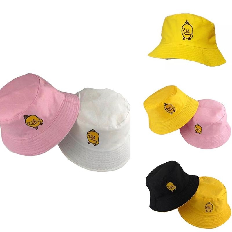 Packable Hat Nylon - Chapéu balde bordado pato amarelo verão