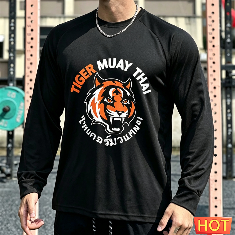 Tee Graphic Print - Camiseta masculina de manga comprida muay