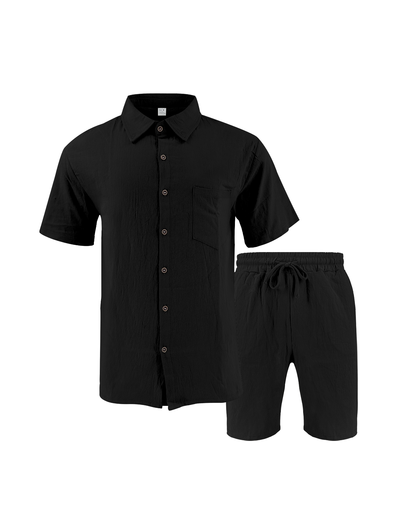 Short Linen Drawstring - Conjunto Masculino de Linho Texturizado de
