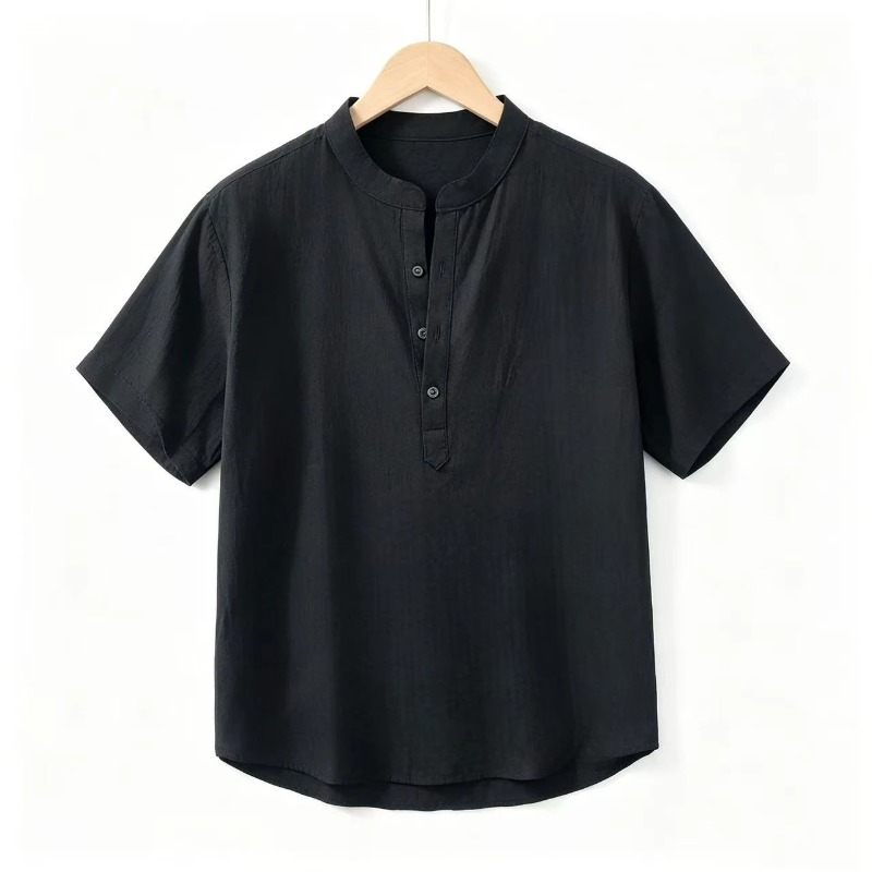 Camisas Masculinas de Verão co - Linen Shirt Breathable avaliação e preço