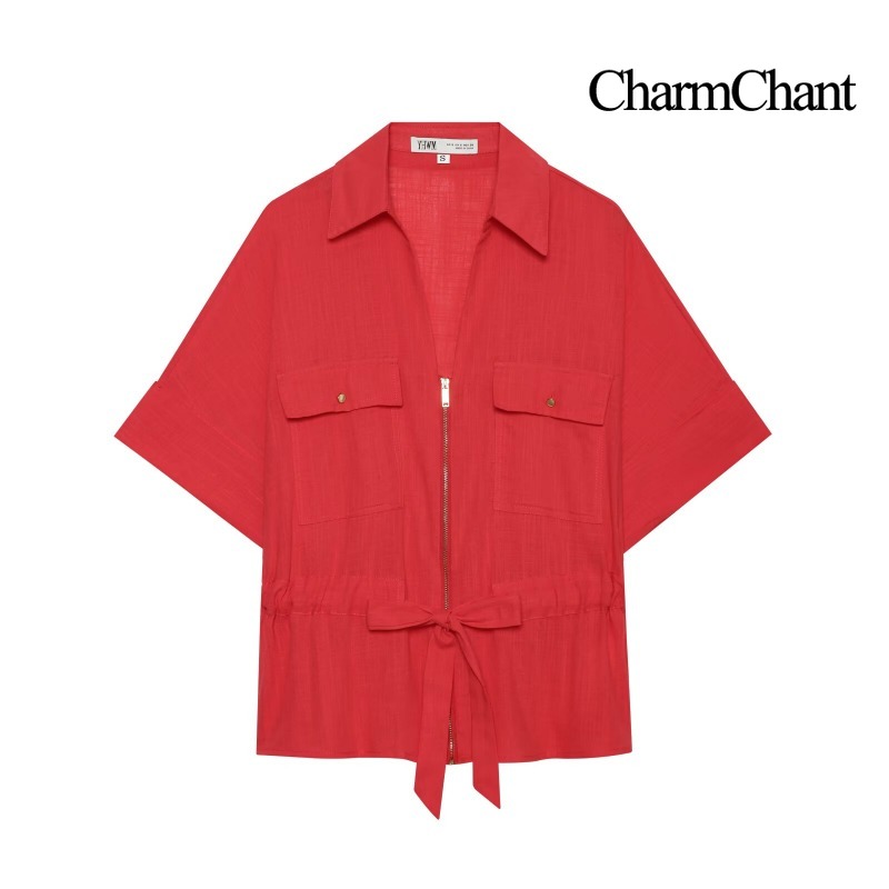 Conjunto Feminino CHARMCHANT d - Short Linen Drawstring avaliação e preço