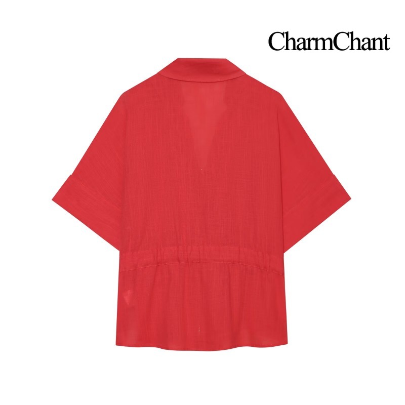 Conjunto Feminino CHARMCHANT d - Short Linen Drawstring avaliação e preço