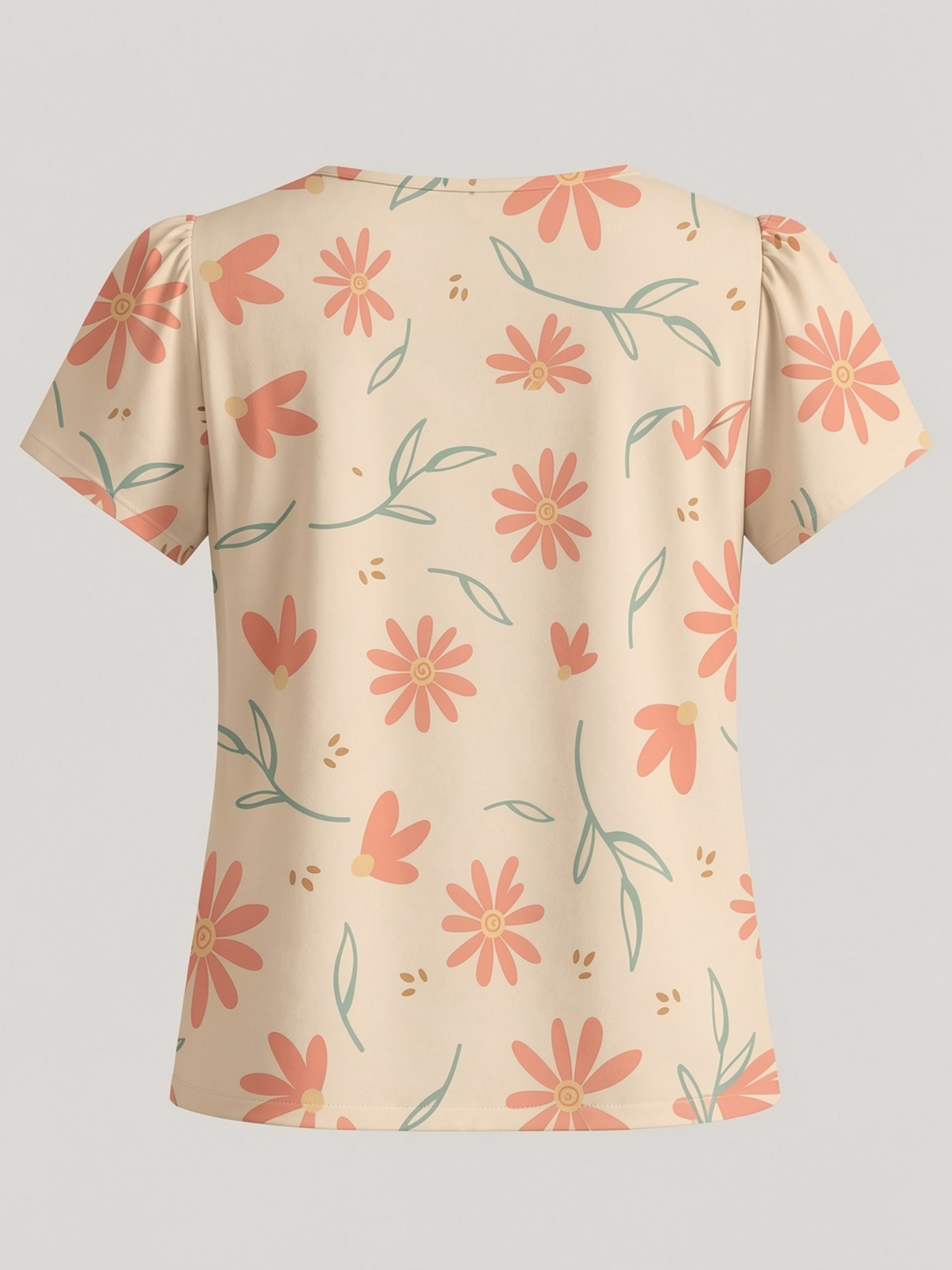 Camiseta Feminina Elegante de  - Resort Shirt Floral avaliação e preço