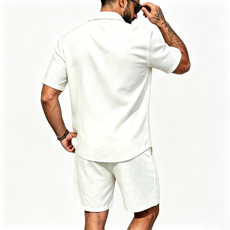 Conjunto Masculino de Linho de - Short Linen Drawstring avaliação e preço