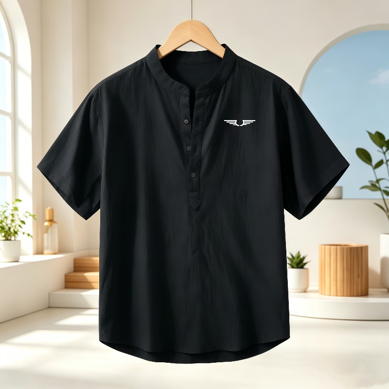 Camisa masculina de algodão e  - Linen Shirt Breathable avaliação e preço