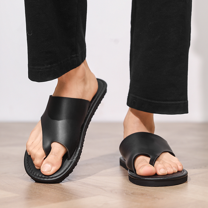 Chinelos masculinos de alta qu - Flip Flop Leather Men avaliação e preço