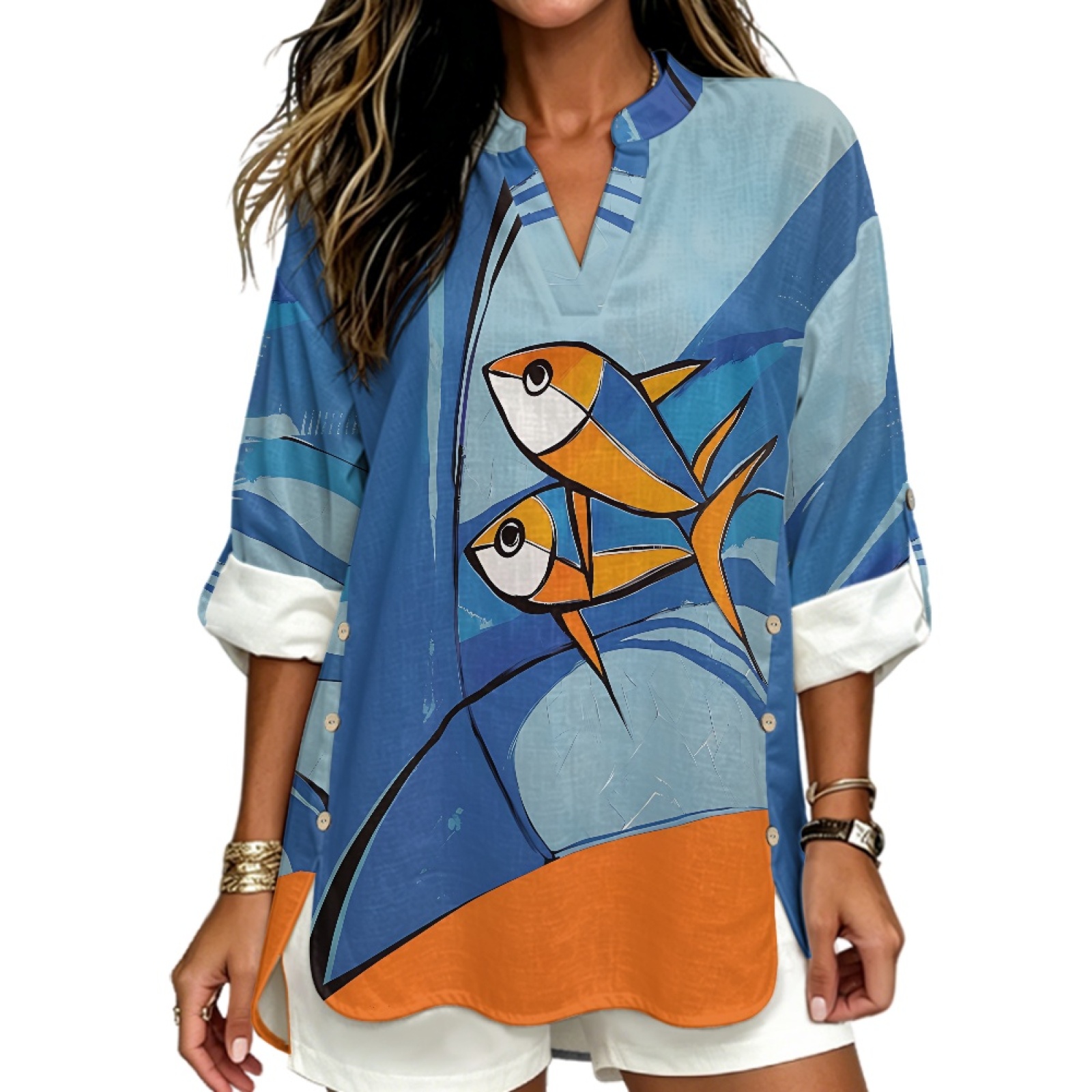 Camisa feminina de linho INSTA - Linen Shirt Breathable avaliação e preço