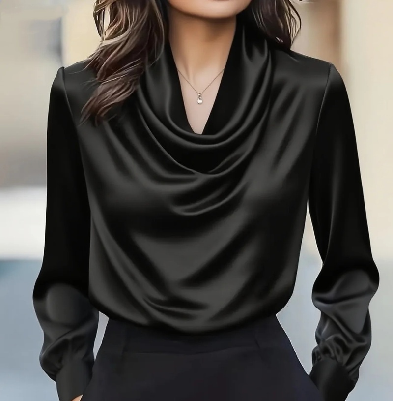 Moda outono elegante temperame - Shirt Camp Collar avaliação e preço