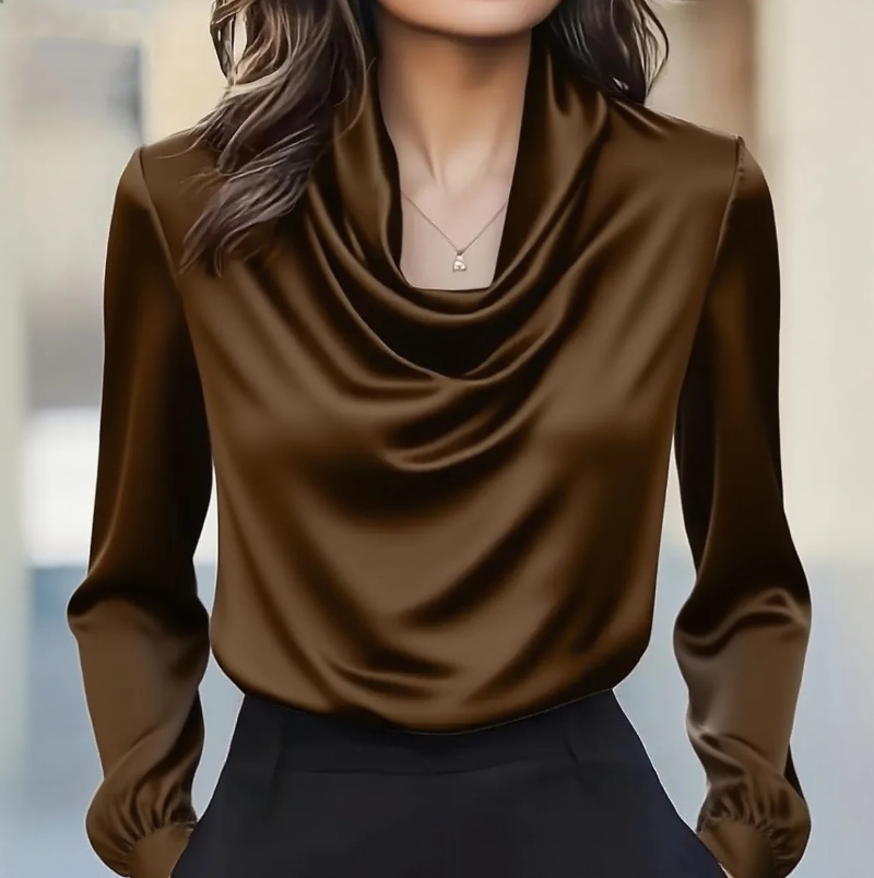 Moda outono elegante temperame - Shirt Camp Collar avaliação e preço