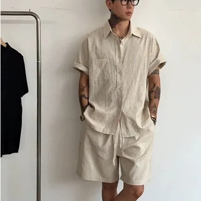 Conjunto Masculino de Linho e  - Linen Shirt Breathable avaliação e preço