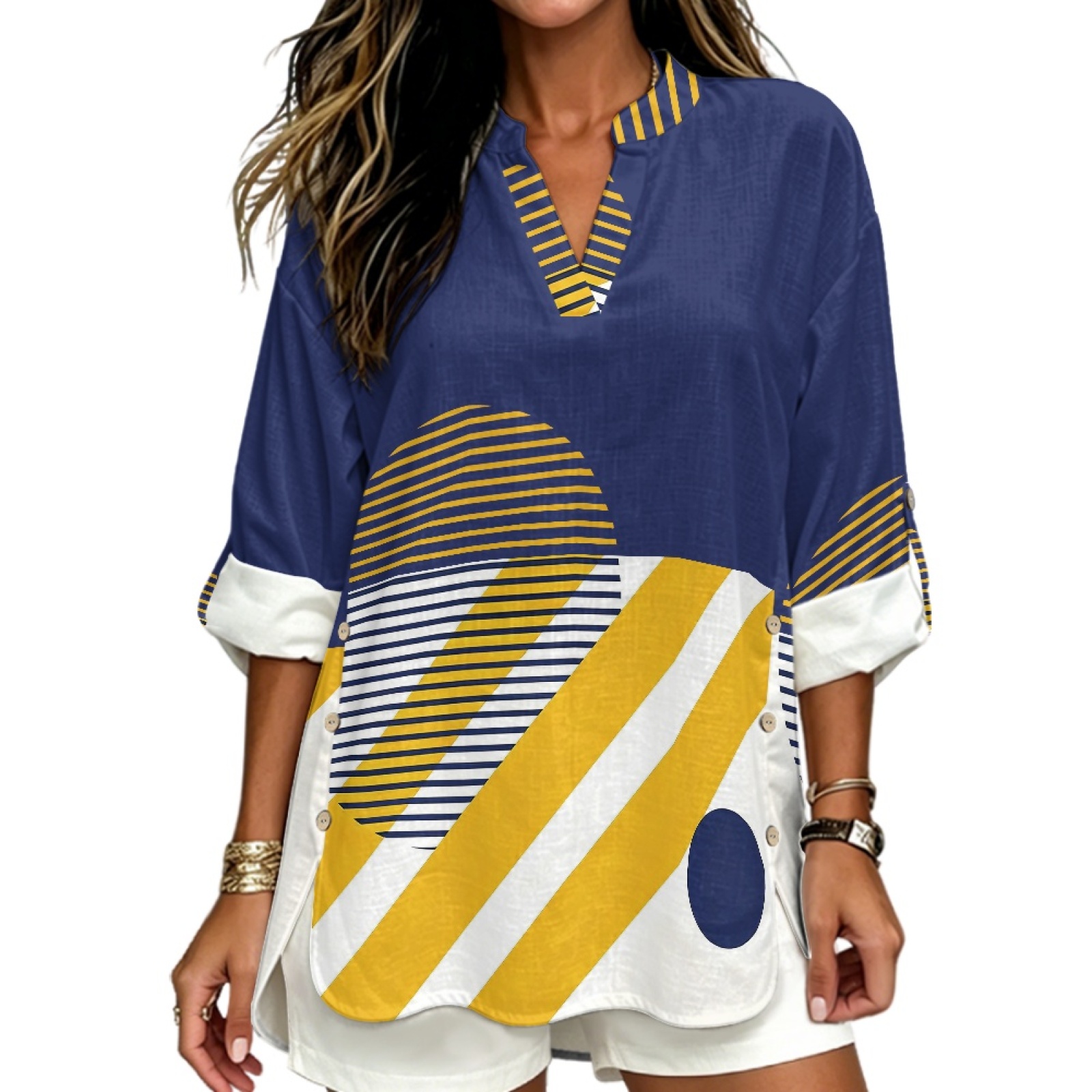 Camisa feminina de linho INSTA - Linen Shirt Breathable avaliação e preço