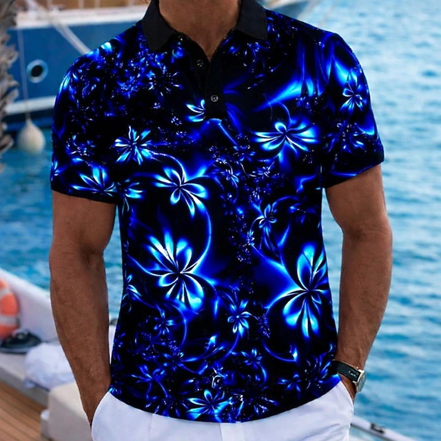 Camisa Polo Masculina Floral V - Resort Shirt Floral avaliação e preço
