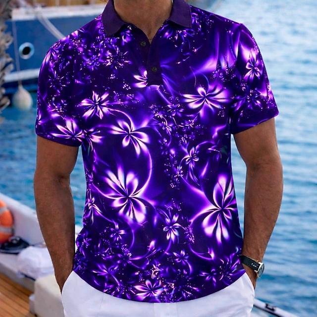 Camisa Polo Masculina Floral V - Resort Shirt Floral avaliação e preço