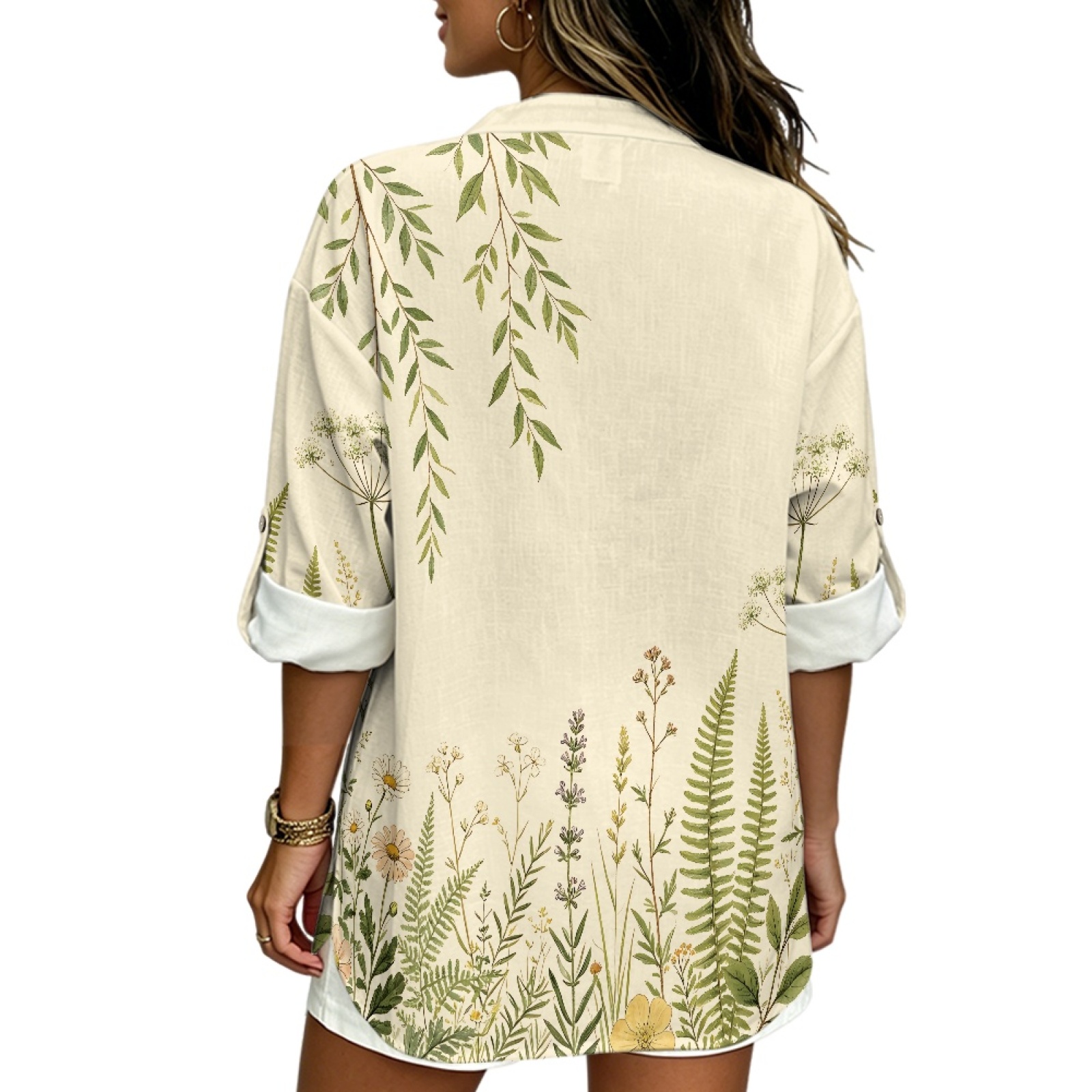 Camisa feminina de linho INSTA - Linen Shirt Breathable avaliação e preço