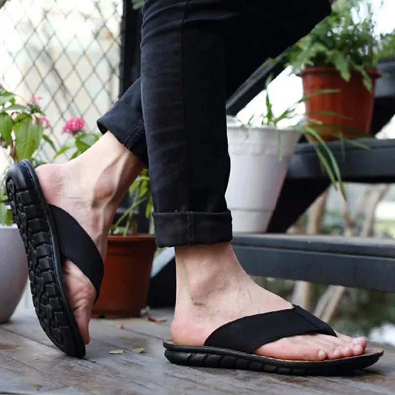 Sapatos de verão masculinos, c - Flip Flop Leather Men avaliação e preço