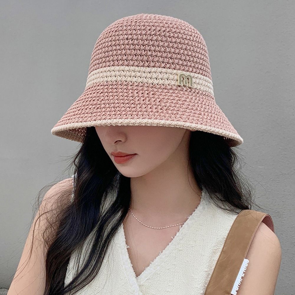 Moda elegante arco pescador ch - Bucket Hat Straw avaliação e preço