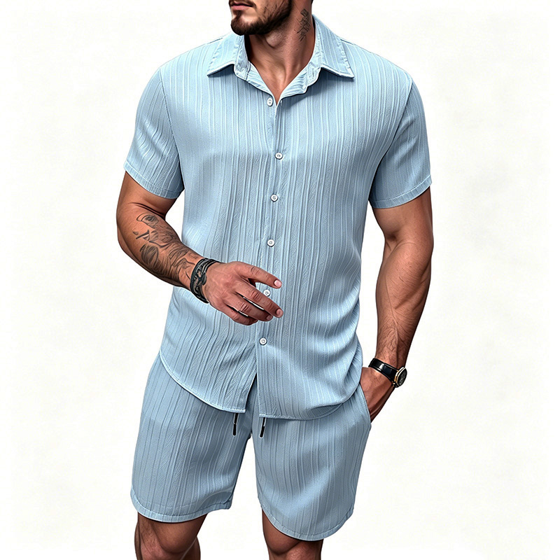 Conjunto Masculino Novo 2026:  - Shirt Camp Collar avaliação e preço