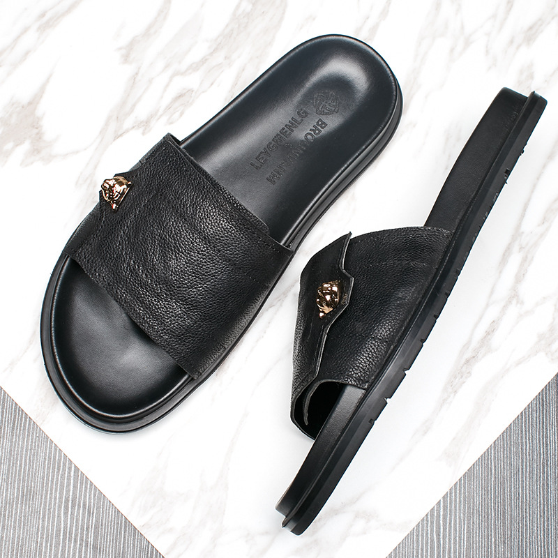 2025 novos chinelos de couro g - Flip Flop Leather Men avaliação e preço
