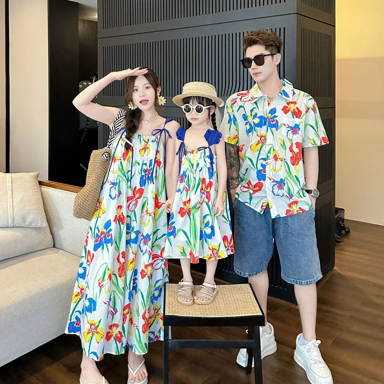 Roupas de férias coreano mamãe - Resort Shirt Floral avaliação e preço