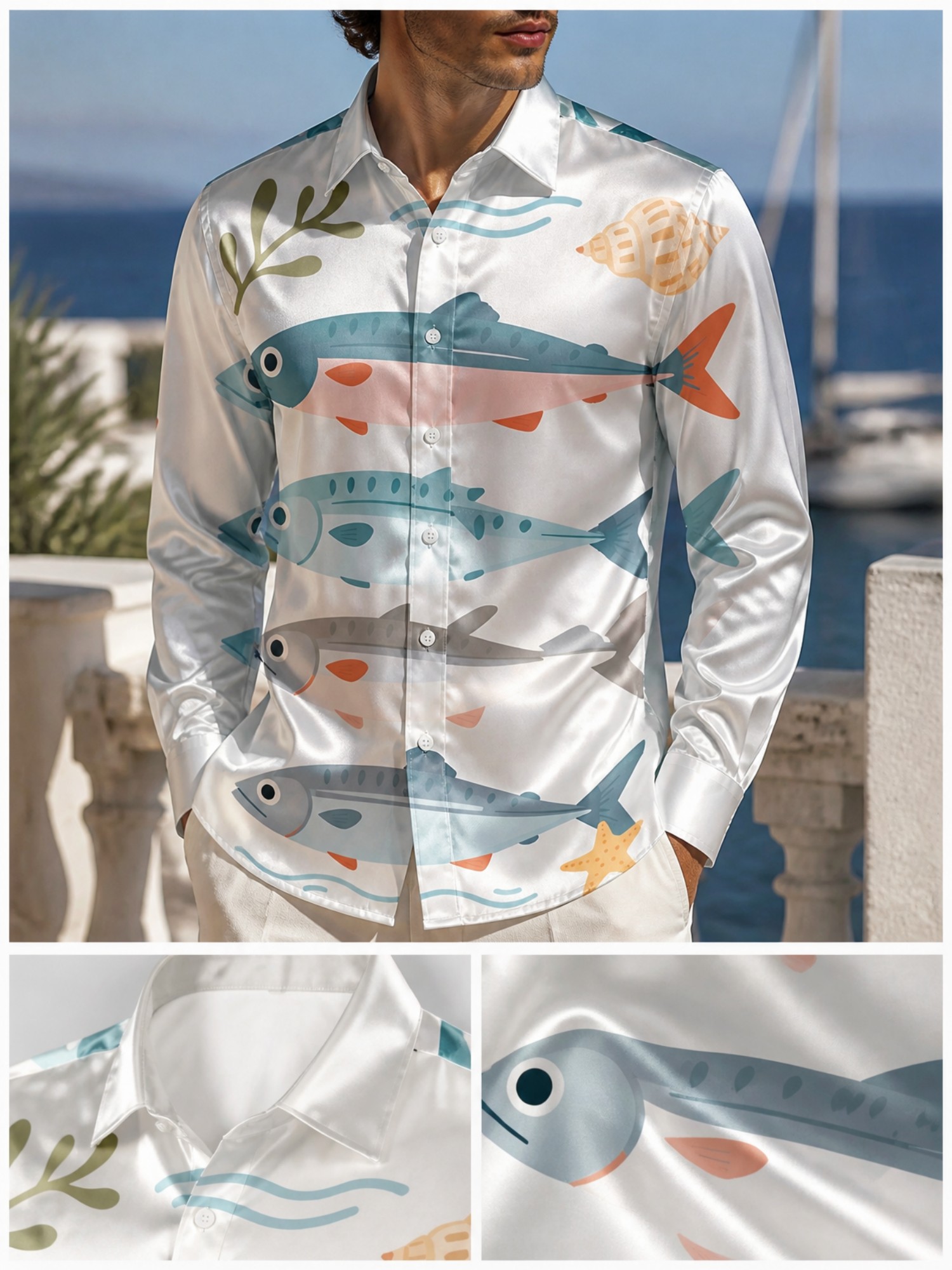 Camisa Masculina de Luxo em Ce - Resort Shirt Floral avaliação e preço