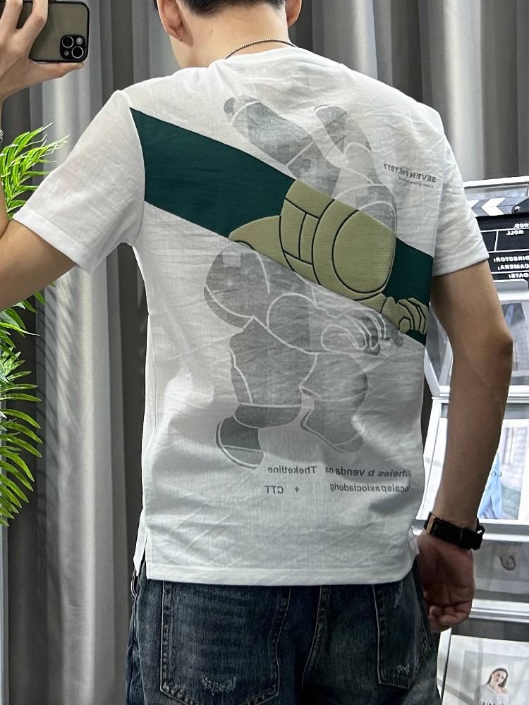 T-shirt gráfica Harajuku branc - Short Linen Drawstring avaliação e preço