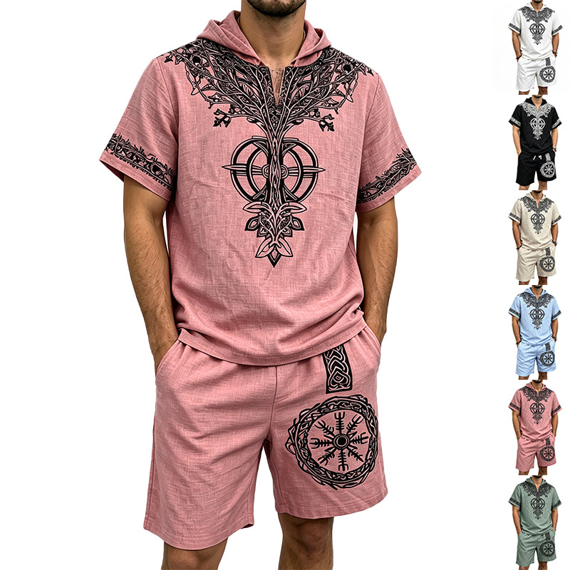 Conjunto de Verão Masculino co - Short Linen Drawstring avaliação e preço