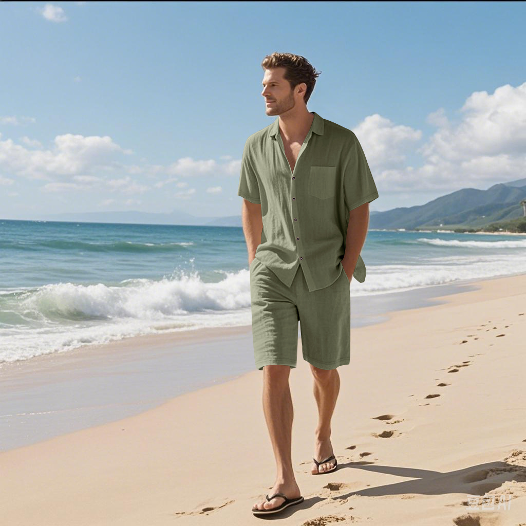 Conjunto Masculino de Linho Te - Short Linen Drawstring avaliação e preço