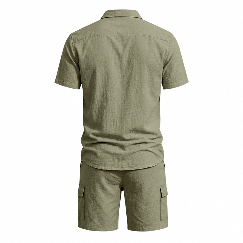 Conjunto Masculino de Verão em - Linen Shirt Breathable avaliação e preço