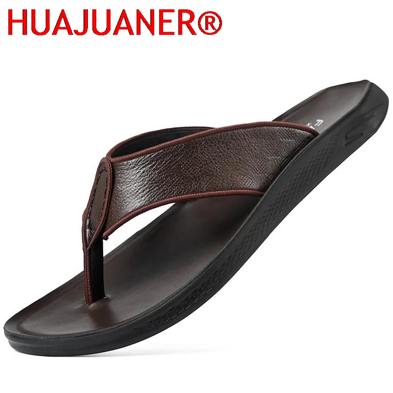 Sandálias Casuais Masculinas p - Flip Flop Leather Men avaliação e preço
